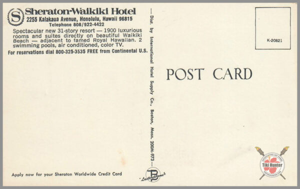 Sheraton Waikiki Hotel - Postcard Unposted #1