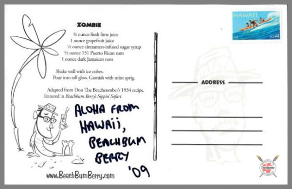 The Art of Beachbum Berry - Zombie - Postcard #1