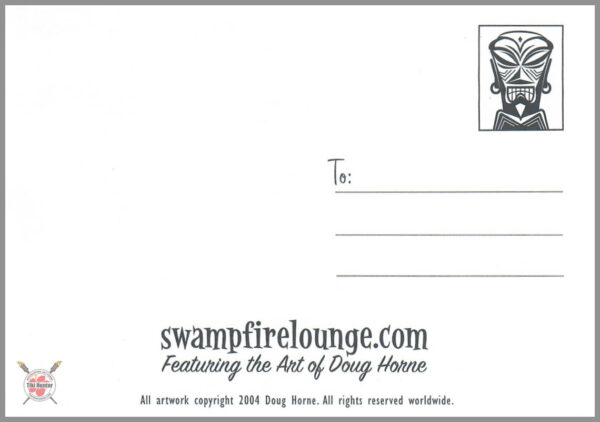 The Art of Doug Horne - Swamp Fire Lounge - Postcard Unposted