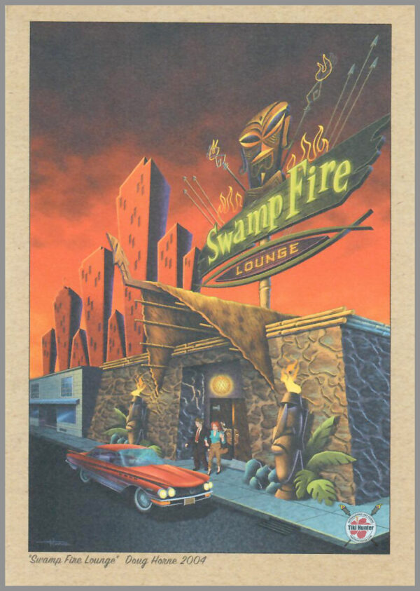 The Art of Doug Horne - Swamp Fire Lounge 2 - Postcard Unposted #11